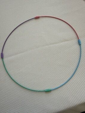 Colorful Gradient Cable Necklace - Pink, Purple, Blue, Green